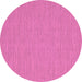 Round Machine Washable Abstract Pink Contemporary Rug, wshcon229pnk