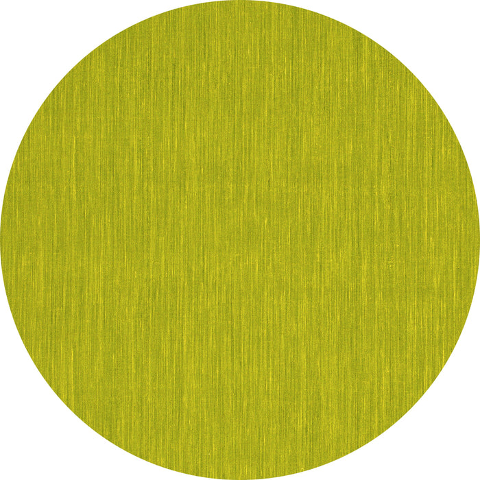 Round Machine Washable Abstract Yellow Contemporary Rug, wshcon229yw