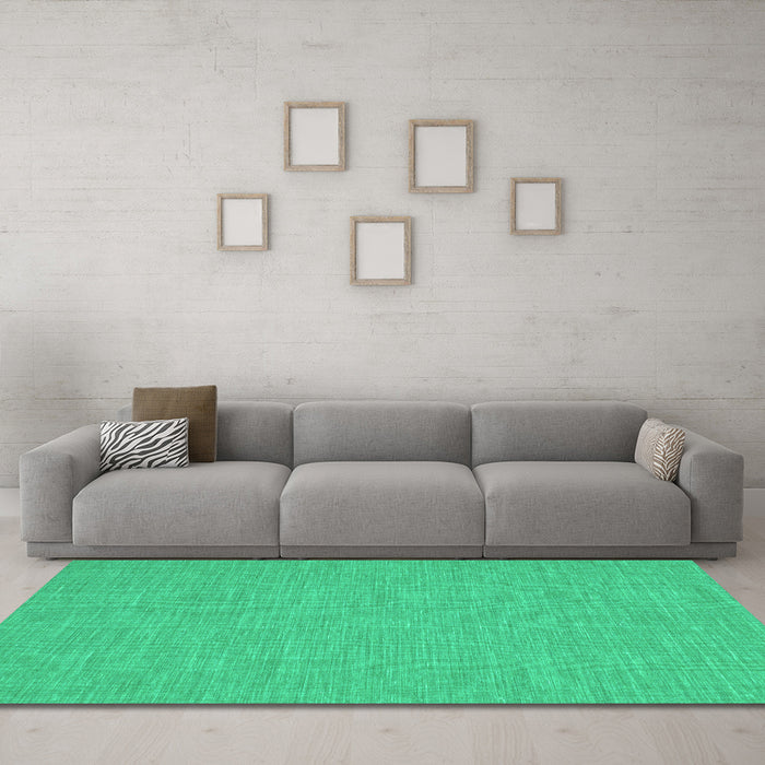 Machine Washable Abstract Turquoise Contemporary Area Rugs in a Living Room,, wshcon229turq