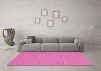 Machine Washable Abstract Pink Contemporary Rug, wshcon229pnk