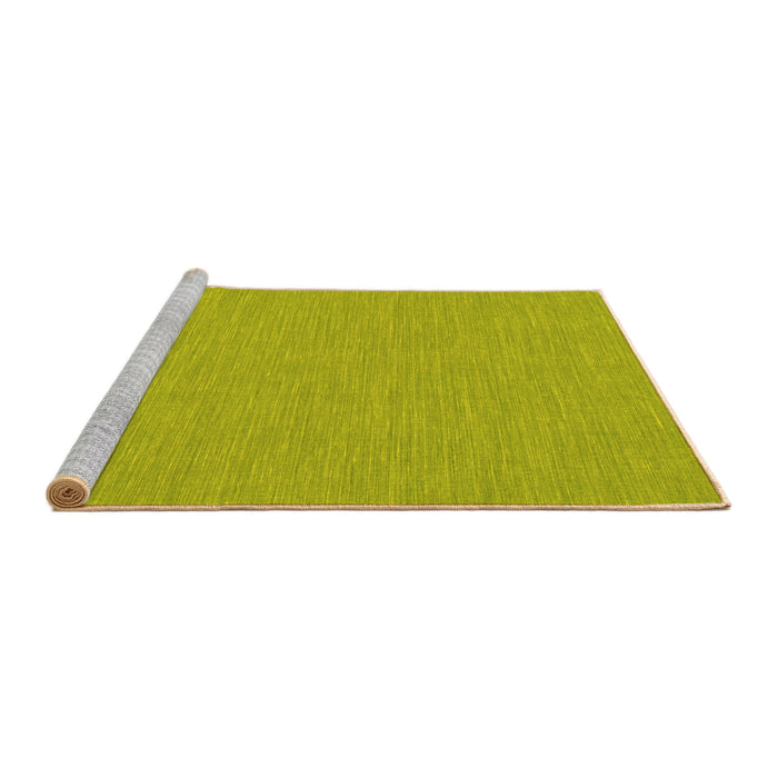 Sideview of Machine Washable Abstract Yellow Contemporary Rug, wshcon229yw