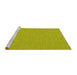 Sideview of Machine Washable Abstract Yellow Contemporary Rug, wshcon229yw