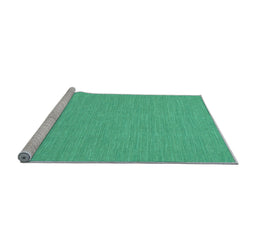 Sideview of Machine Washable Abstract Light Blue Contemporary Rug, wshcon229lblu