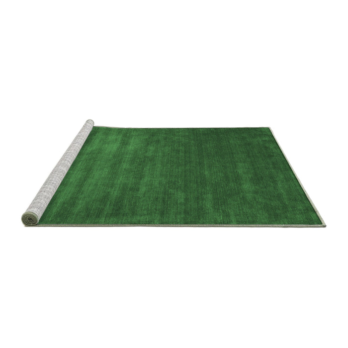 Sideview of Machine Washable Abstract Emerald Green Contemporary Area Rugs, wshcon22emgrn