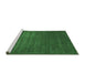 Sideview of Machine Washable Abstract Emerald Green Contemporary Area Rugs, wshcon22emgrn