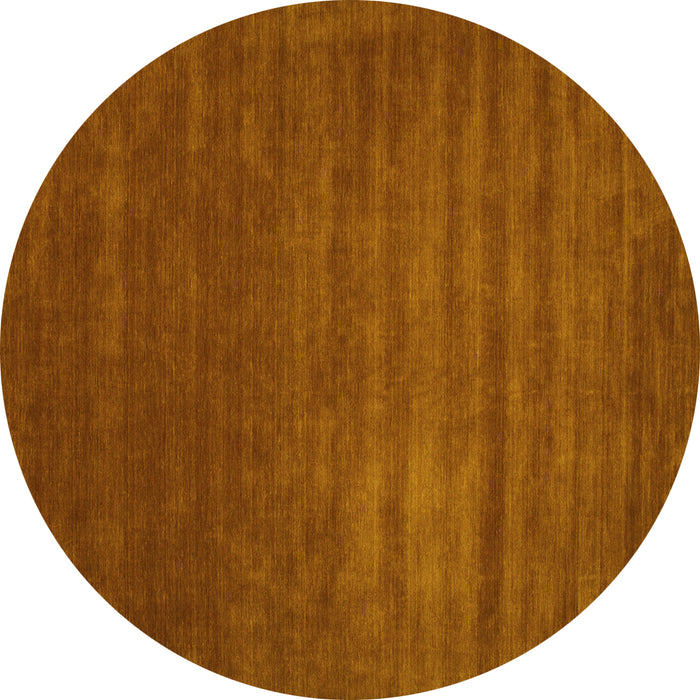 Round Machine Washable Abstract Yellow Contemporary Rug, wshcon22yw