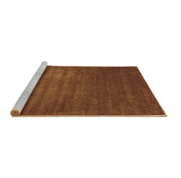 Sideview of Machine Washable Abstract Brown Contemporary Rug, wshcon22brn