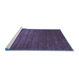 Sideview of Machine Washable Abstract Blue Contemporary Rug, wshcon22blu