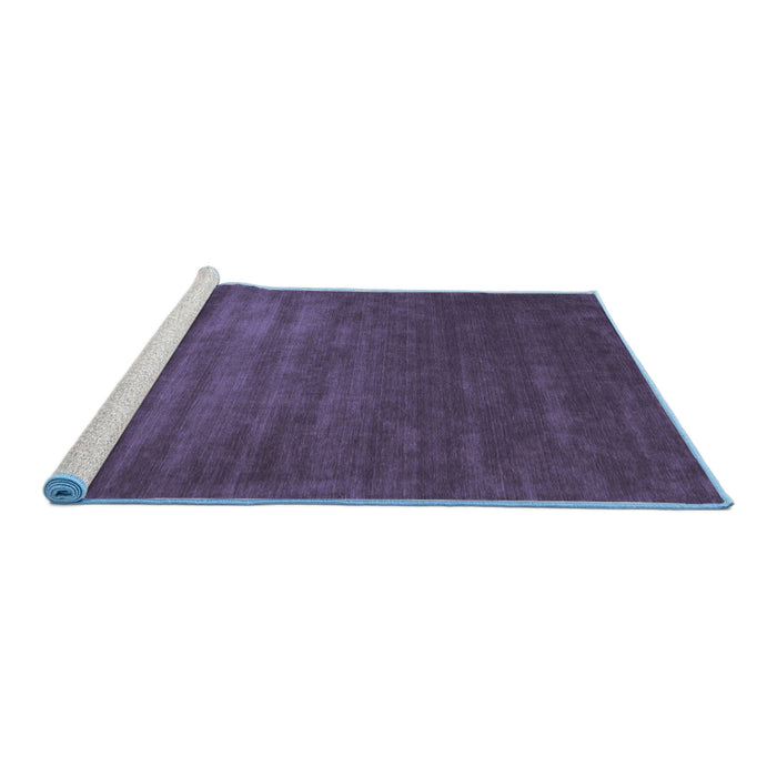 Sideview of Machine Washable Abstract Blue Contemporary Rug, wshcon22blu