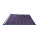 Sideview of Machine Washable Abstract Blue Contemporary Rug, wshcon22blu