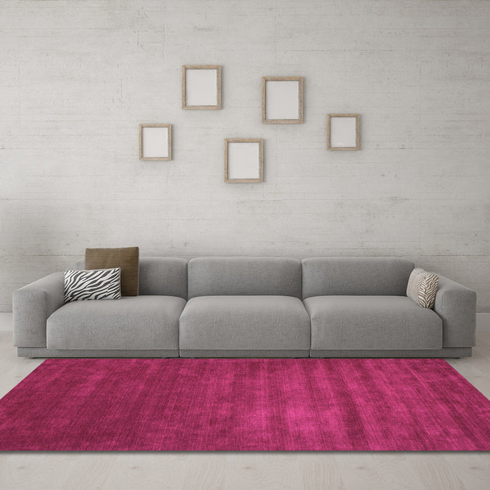 Machine Washable Abstract Pink Contemporary Rug in a Living Room, wshcon22pnk