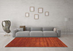 Machine Washable Abstract Orange Contemporary Area Rugs in a Living Room, wshcon22org