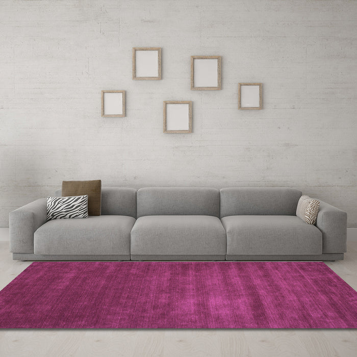 Machine Washable Abstract Purple Contemporary Area Rugs in a Living Room, wshcon22pur