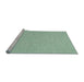 Serging Thickness of Machine Washable Contemporary Blue Green Rug, wshcon230