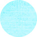 Round Machine Washable Abstract Light Blue Contemporary Rug, wshcon2300lblu