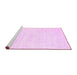 Sideview of Machine Washable Abstract Pink Contemporary Rug, wshcon2300pnk