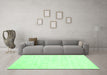 Machine Washable Abstract Green Contemporary Area Rugs in a Living Room,, wshcon2300grn