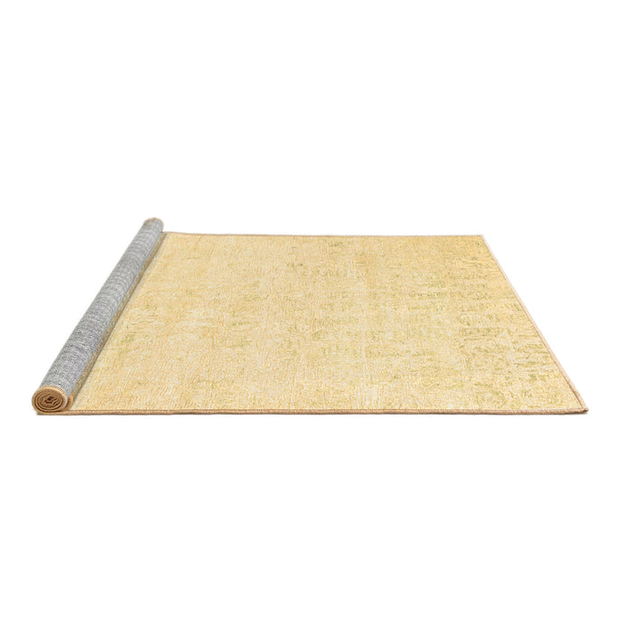 Sideview of Machine Washable Abstract Brown Contemporary Rug, wshcon2300brn