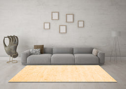 Machine Washable Abstract Orange Contemporary Area Rugs in a Living Room, wshcon2300org