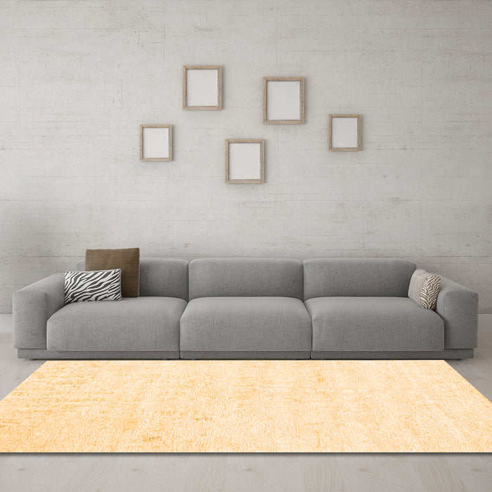 Machine Washable Abstract Orange Contemporary Area Rugs in a Living Room, wshcon2300org