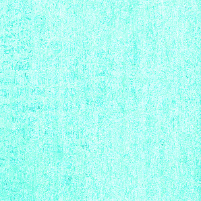 Square Abstract Turquoise Contemporary Rug, con2300turq