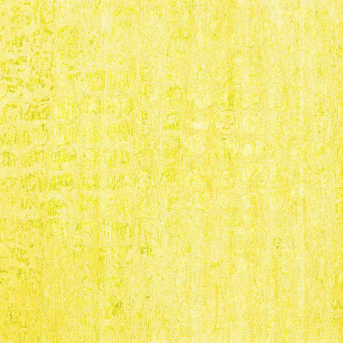 Square Machine Washable Abstract Yellow Contemporary Rug, wshcon2300yw