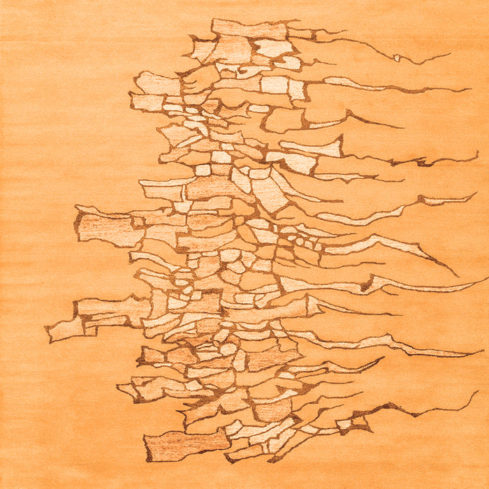 Serging Thickness of Abstract Orange Contemporary Rug, con2301org