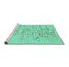 Sideview of Machine Washable Abstract Turquoise Contemporary Area Rugs, wshcon2301turq