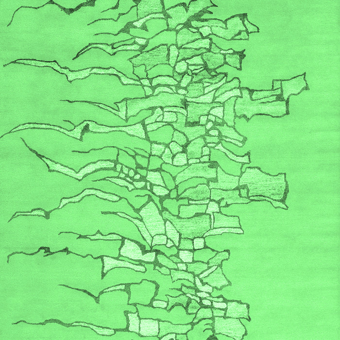 Machine Washable Abstract Emerald Green Contemporary Area Rugs, wshcon2301emgrn