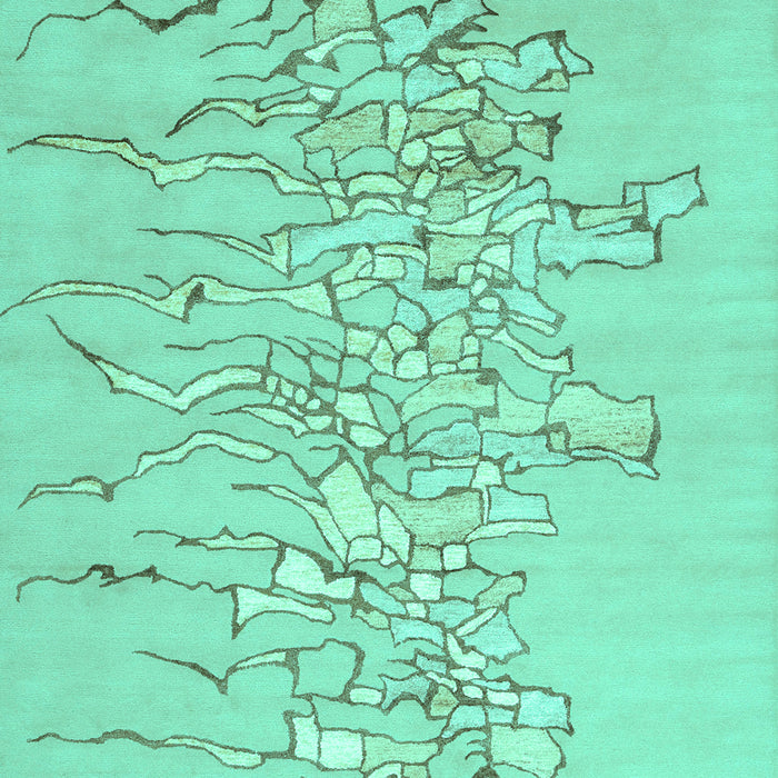 Abstract Turquoise Contemporary Rug, con2301turq