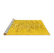 Sideview of Machine Washable Abstract Yellow Contemporary Rug, wshcon2301yw