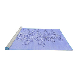 Sideview of Machine Washable Abstract Blue Contemporary Rug, wshcon2301blu