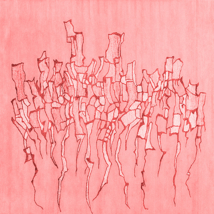 Machine Washable Abstract Red Contemporary Rug, wshcon2301red