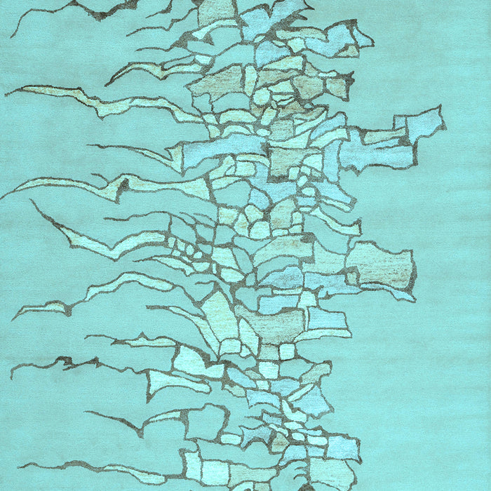 Abstract Light Blue Contemporary Rug, con2301lblu