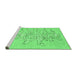 Sideview of Machine Washable Abstract Emerald Green Contemporary Area Rugs, wshcon2301emgrn