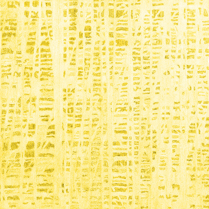 Square Machine Washable Solid Yellow Modern Rug, wshcon2302yw