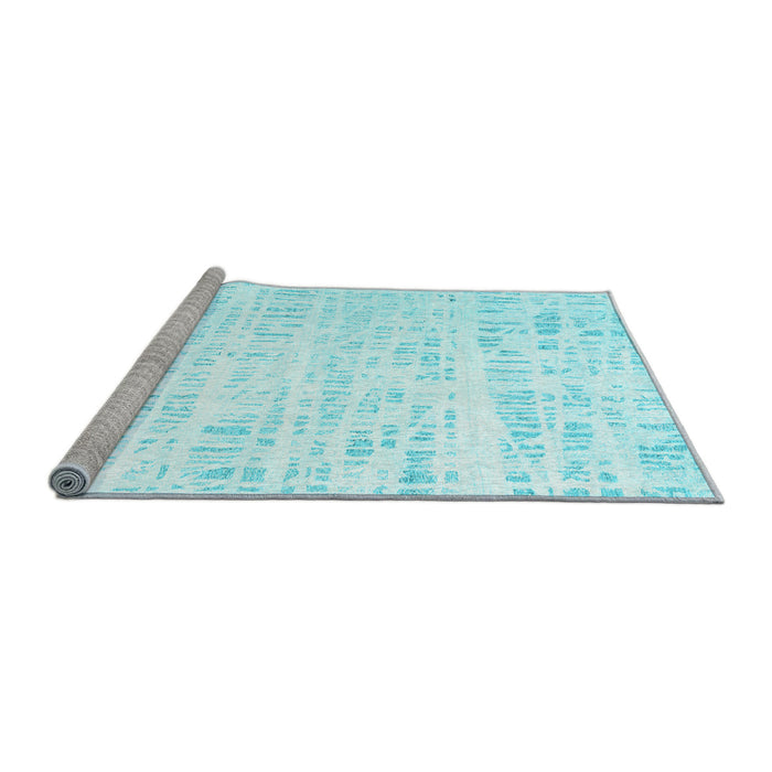 Sideview of Machine Washable Solid Light Blue Modern Rug, wshcon2302lblu