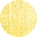 Round Solid Yellow Modern Rug, con2302yw