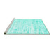 Sideview of Machine Washable Solid Turquoise Modern Area Rugs, wshcon2302turq