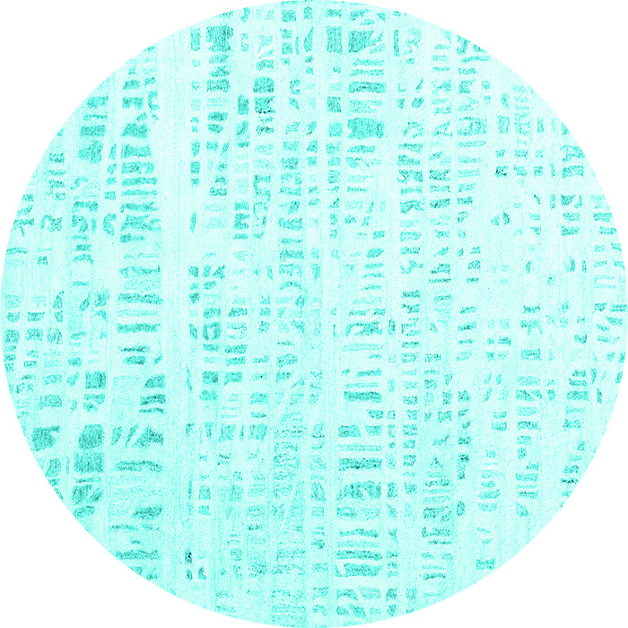 Round Solid Turquoise Modern Rug, con2302turq