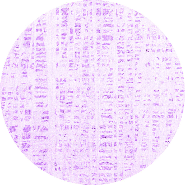 Round Machine Washable Solid Purple Modern Area Rugs, wshcon2302pur
