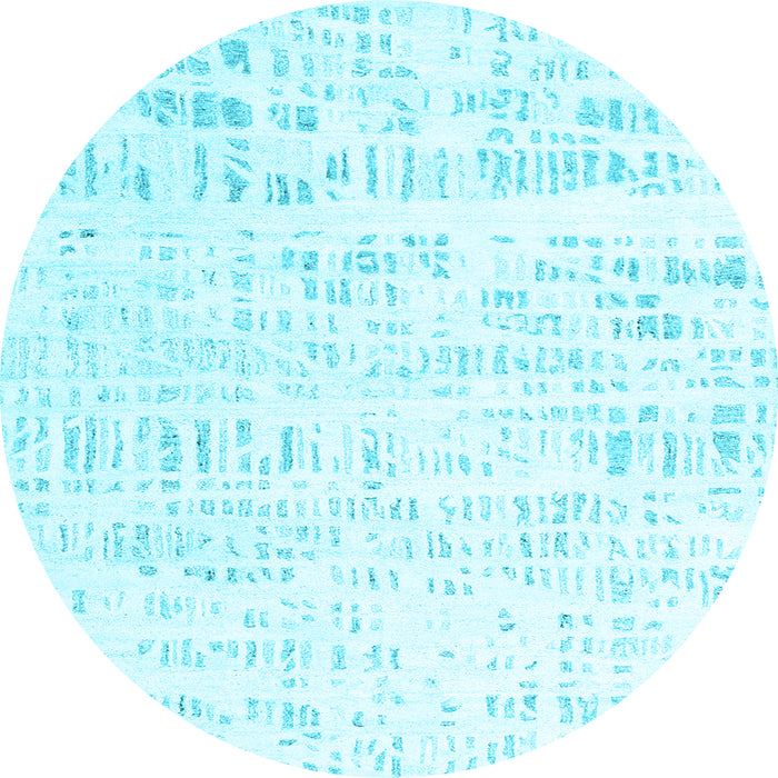 Round Machine Washable Solid Light Blue Modern Rug, wshcon2302lblu