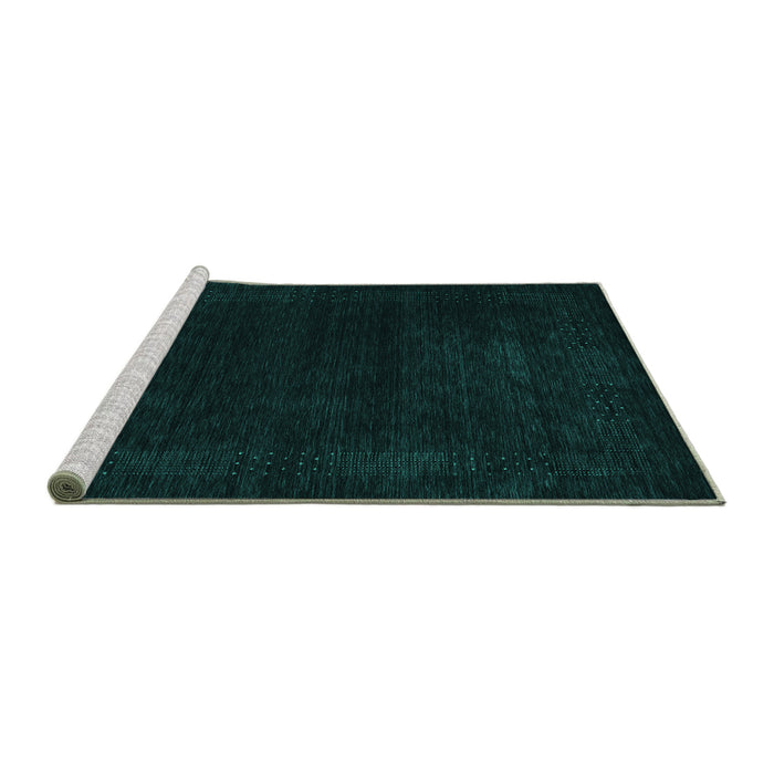 Sideview of Machine Washable Abstract Turquoise Contemporary Area Rugs, wshcon2303turq