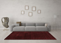 Machine Washable Abstract Red Contemporary Rug, wshcon2303red