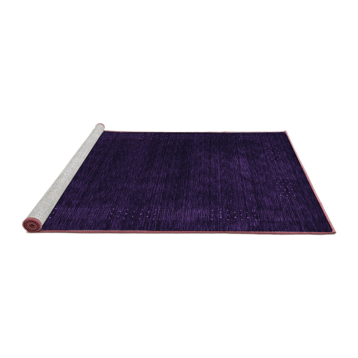 Sideview of Machine Washable Abstract Purple Contemporary Area Rugs, wshcon2303pur