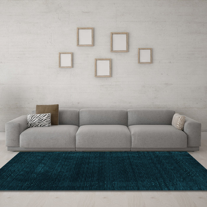 Machine Washable Abstract Light Blue Contemporary Rug in a Living Room, wshcon2303lblu