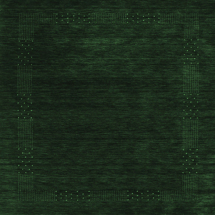 Square Machine Washable Abstract Emerald Green Contemporary Area Rugs, wshcon2303emgrn