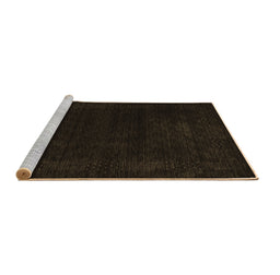 Sideview of Machine Washable Abstract Brown Contemporary Rug, wshcon2303brn