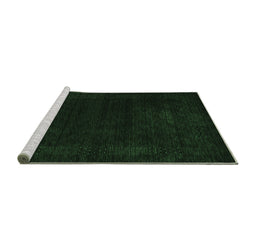 Sideview of Machine Washable Abstract Emerald Green Contemporary Area Rugs, wshcon2303emgrn