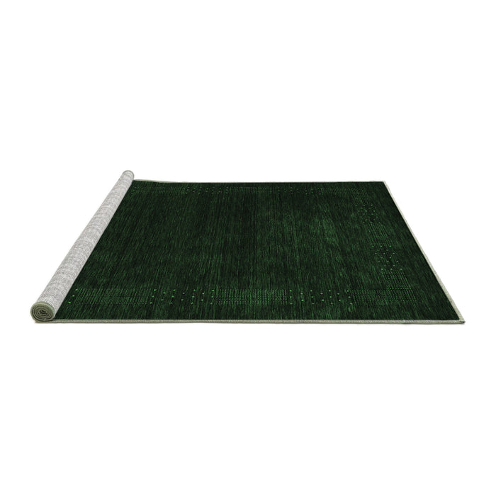 Sideview of Machine Washable Abstract Emerald Green Contemporary Area Rugs, wshcon2303emgrn